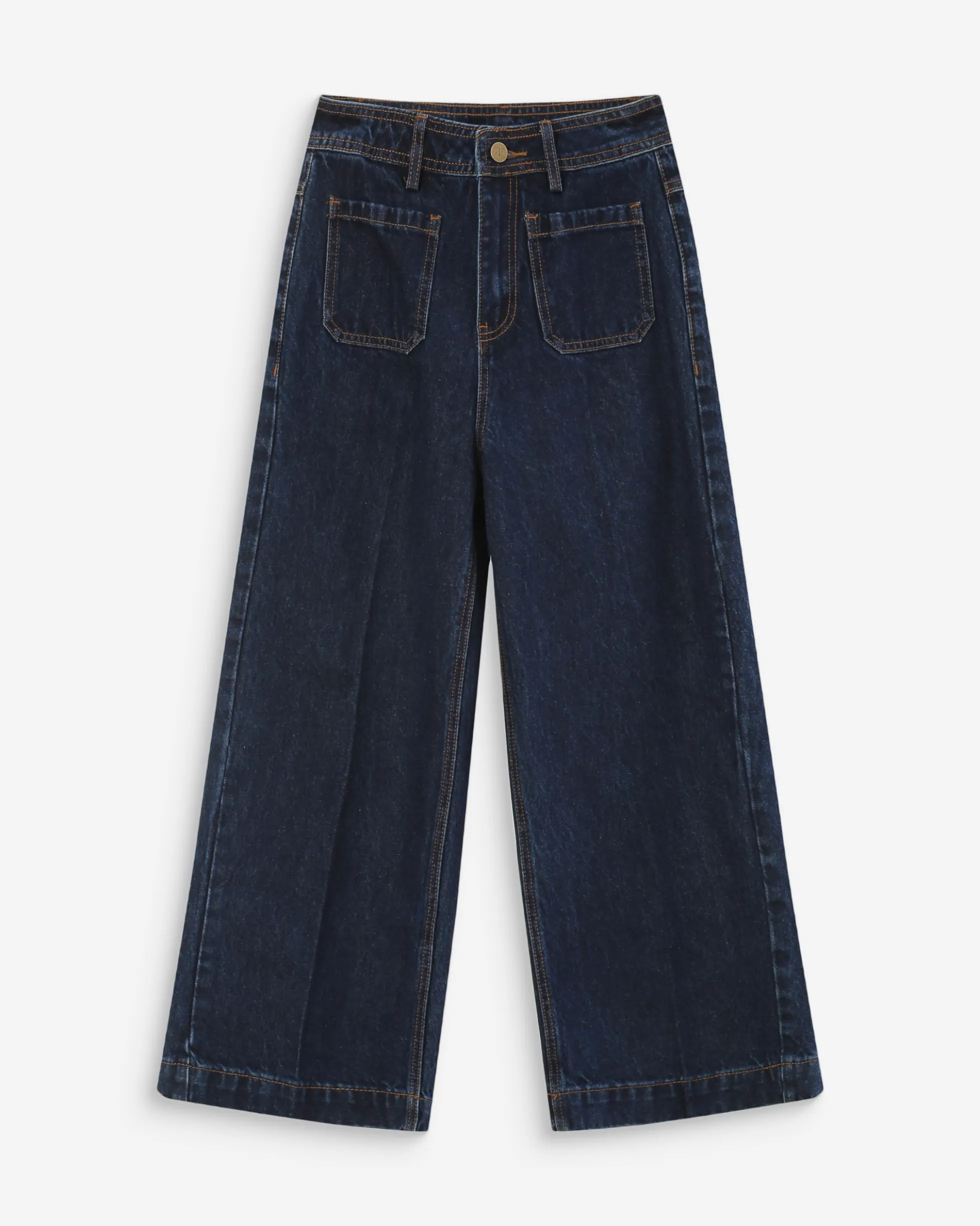 Jean loose 7/8e taille haute poches plaquées darkblue Joe