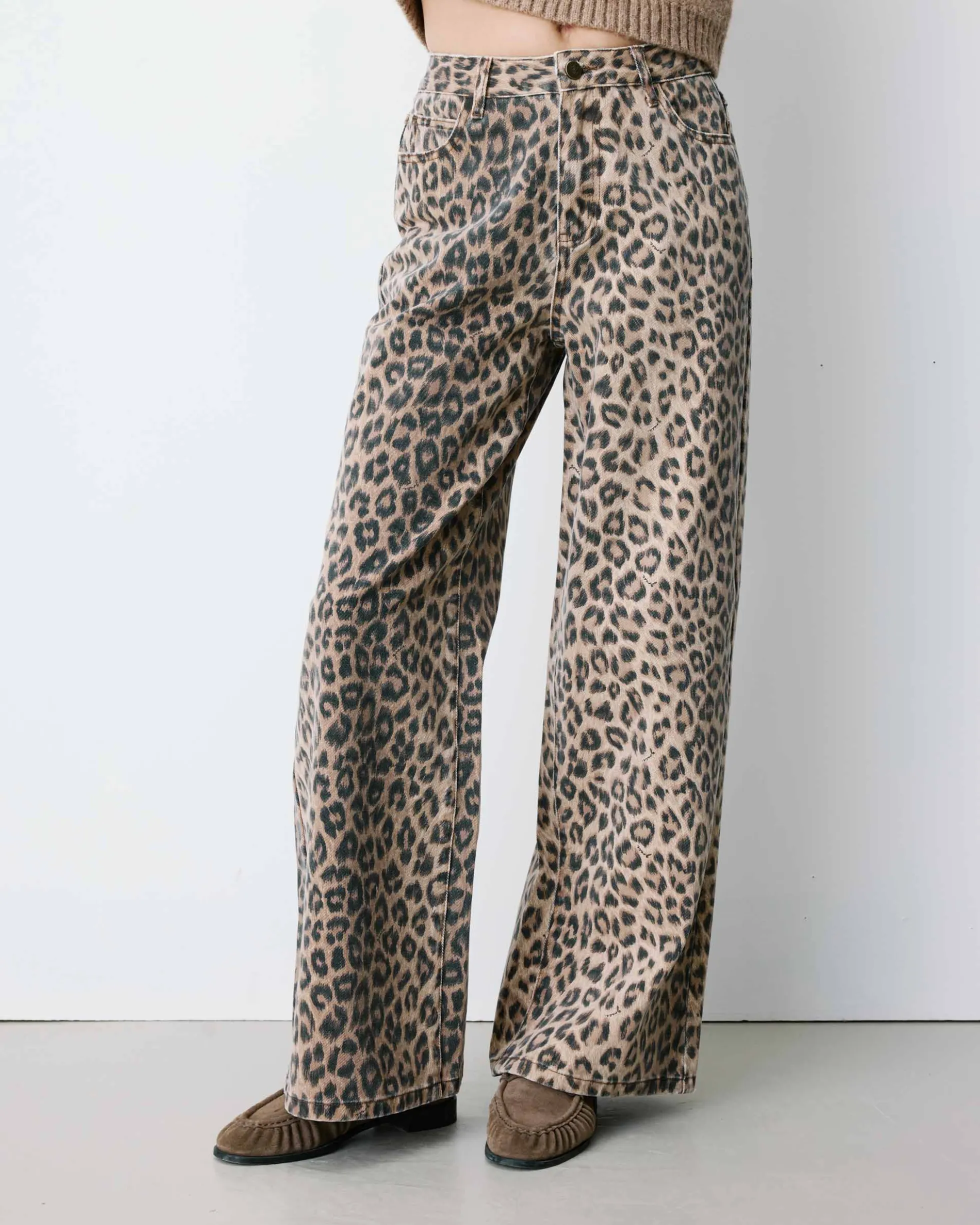 Jean taille haute loose imprimé leo Socca