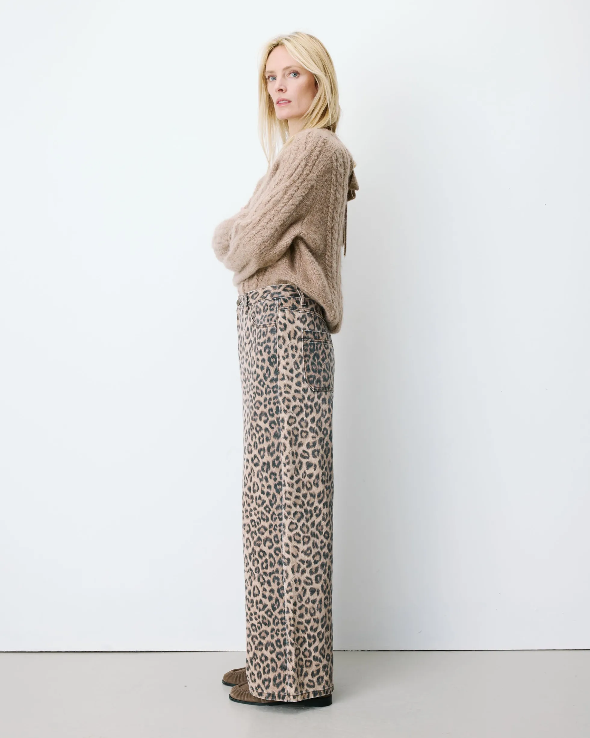 Jean taille haute loose imprimé leo Socca