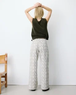 Jean taille haute loose imprimé python Socca