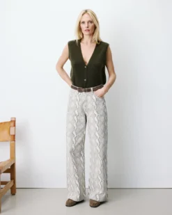 Jean taille haute loose imprimé python Socca