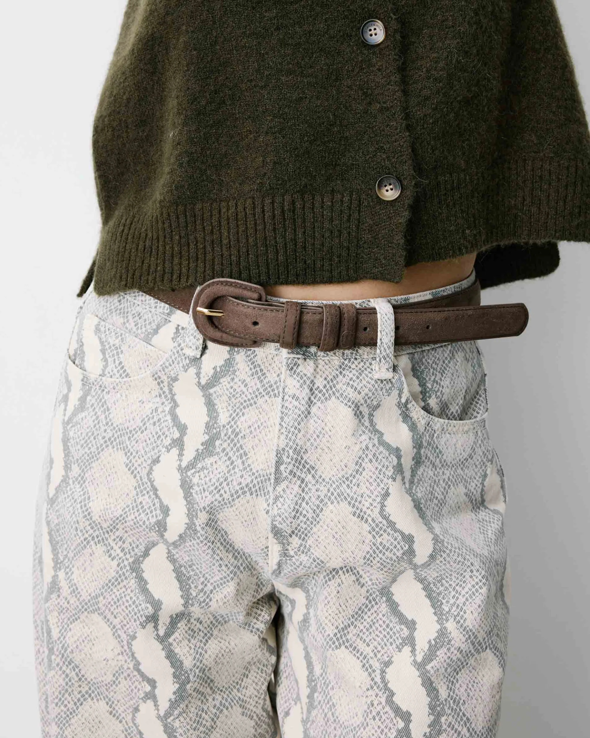 Jean taille haute loose imprimé python Socca