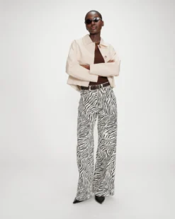 Jean taille haute loose imprimé zebre Socca