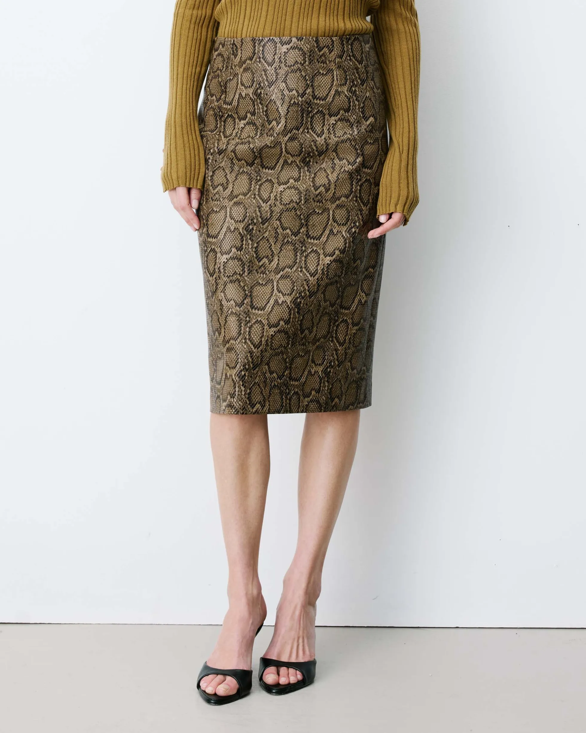Jupe fourreau similicuir taille haute python Acacia