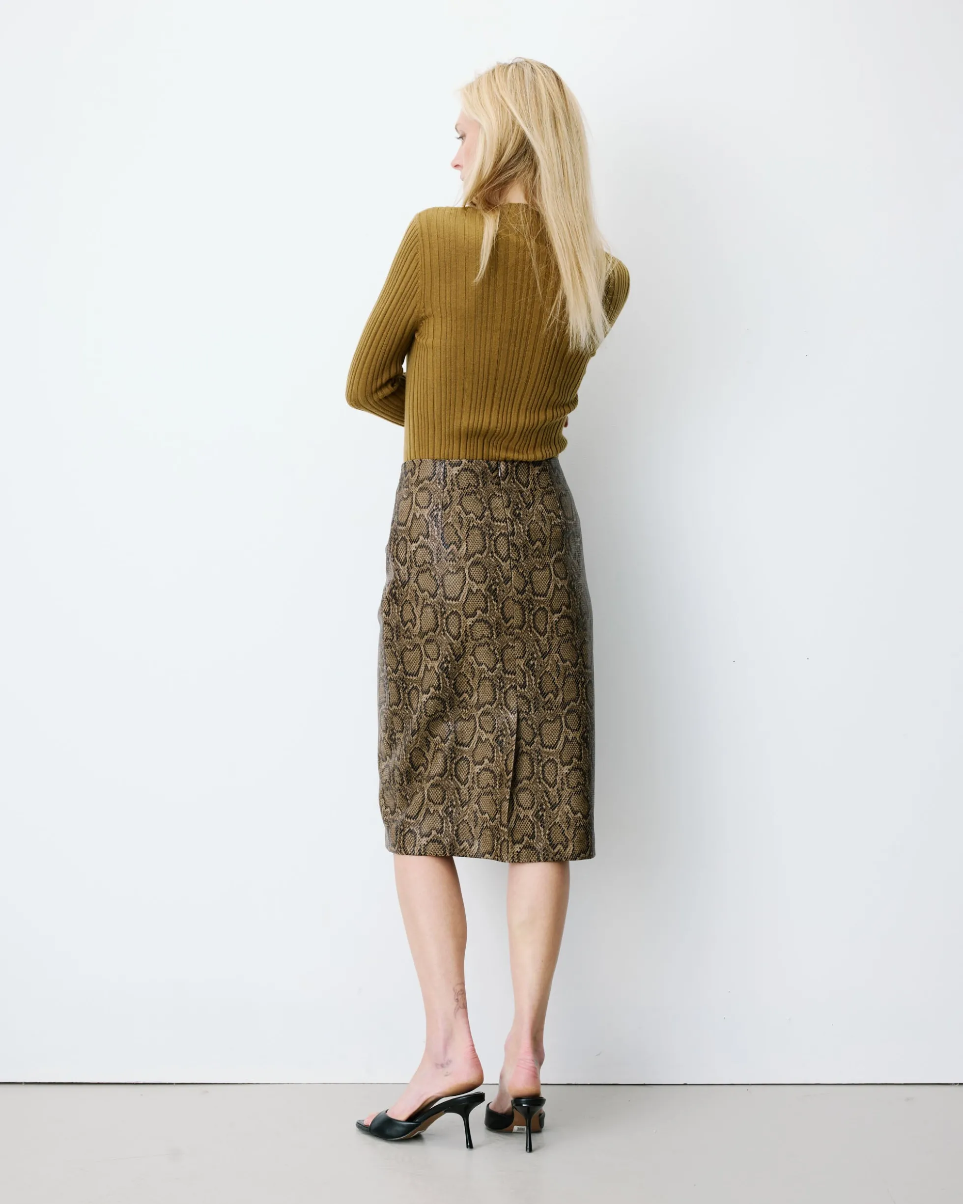 Jupe fourreau similicuir taille haute python Acacia