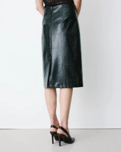Jupe fourreau similicuir taille haute croco Acacia