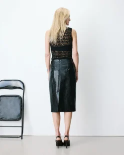 Jupe fourreau similicuir taille haute croco Acacia
