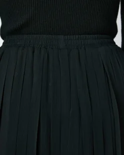 Jupe longue plissée noir Anissa