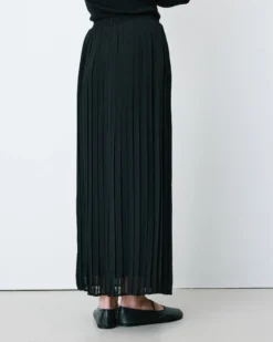 Jupe longue plissée noir Anissa