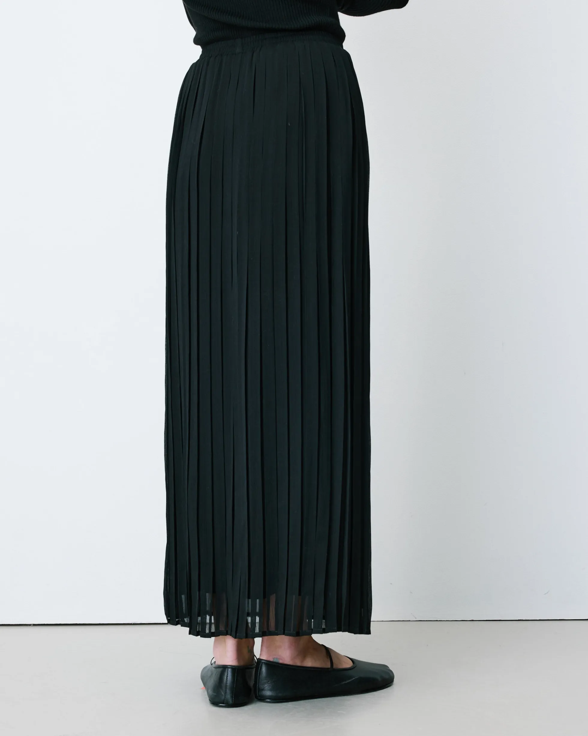 Jupe longue plissée noir Anissa