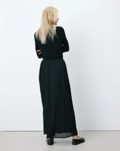 Jupe longue plissée noir Anissa