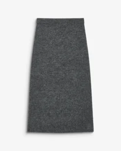 Jupe longue portefeuille en maille anthracite Biana