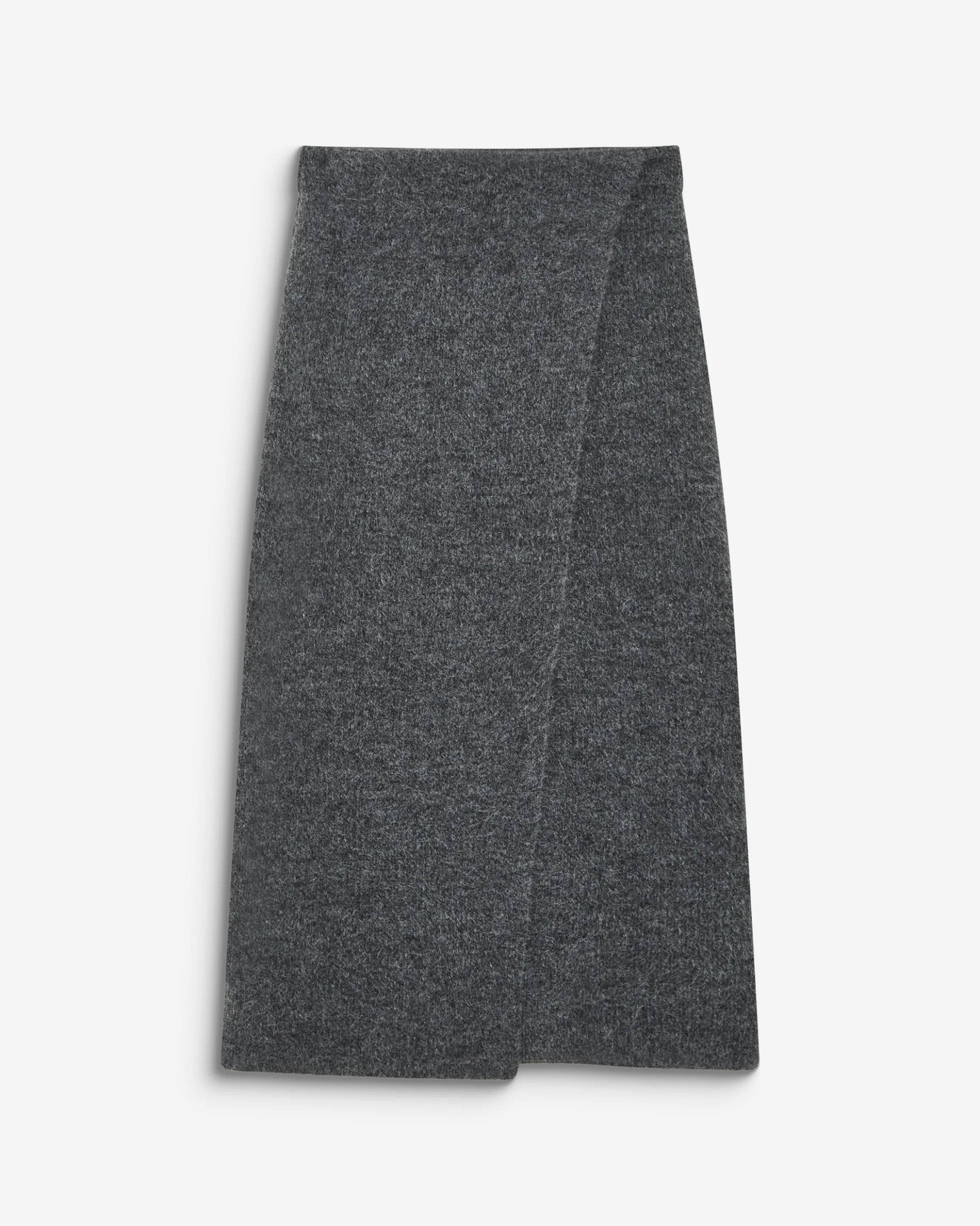 Jupe longue portefeuille en maille anthracite Biana