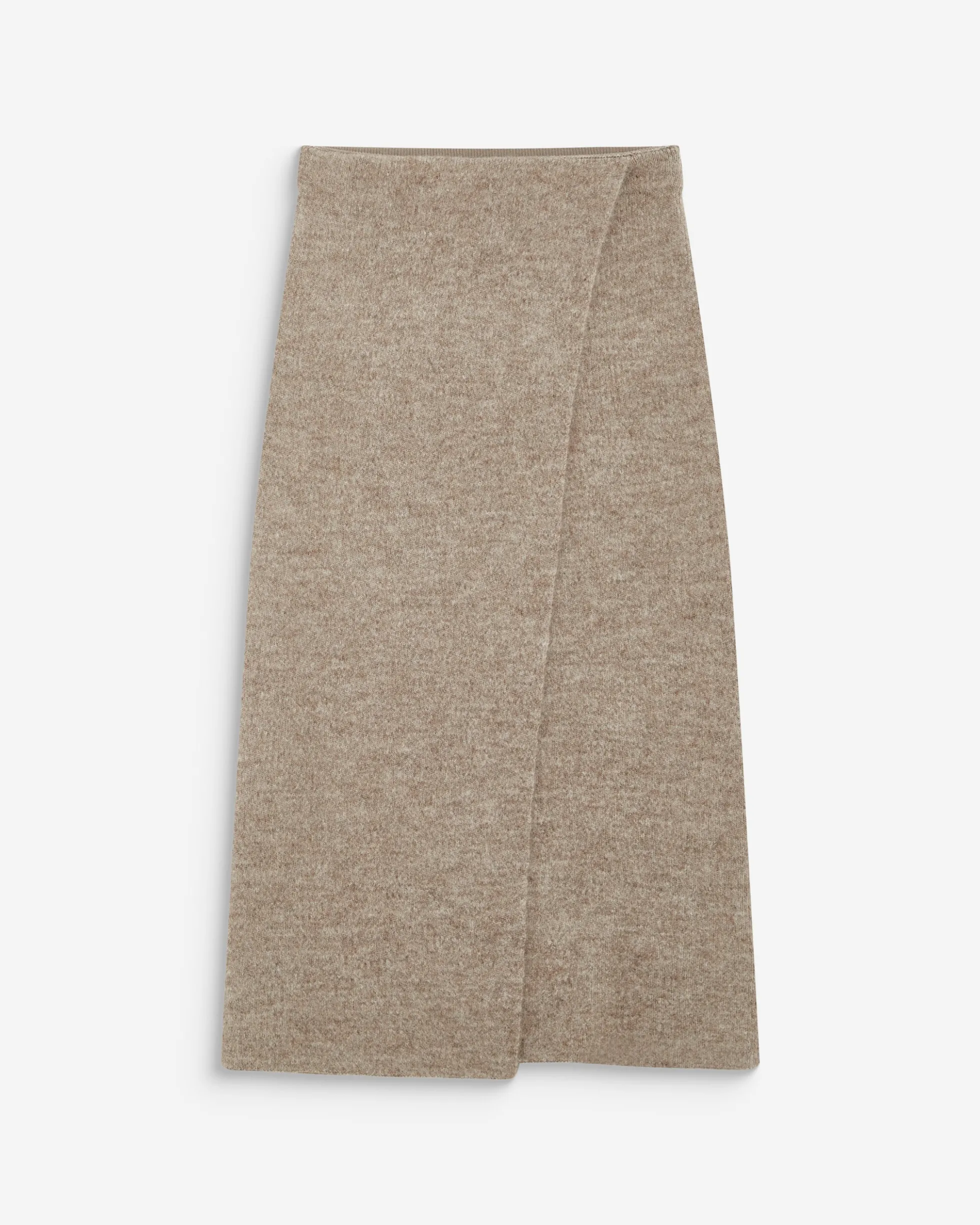 Jupe longue portefeuille en maille mocha Biana