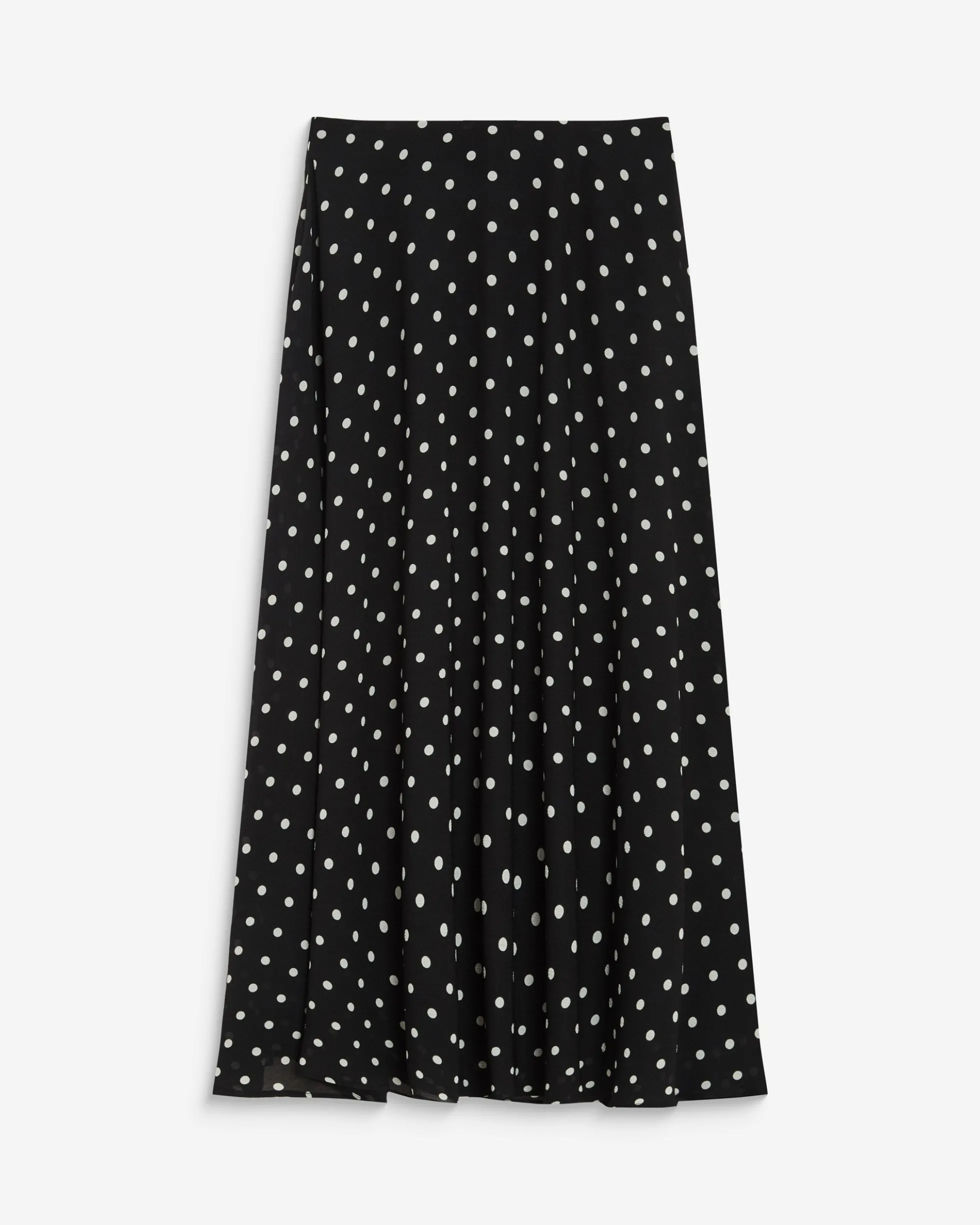 Jupe longue trapèze taille haute pois Analia
