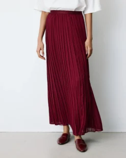 Jupe plissée longue en mousseline cherry Baila