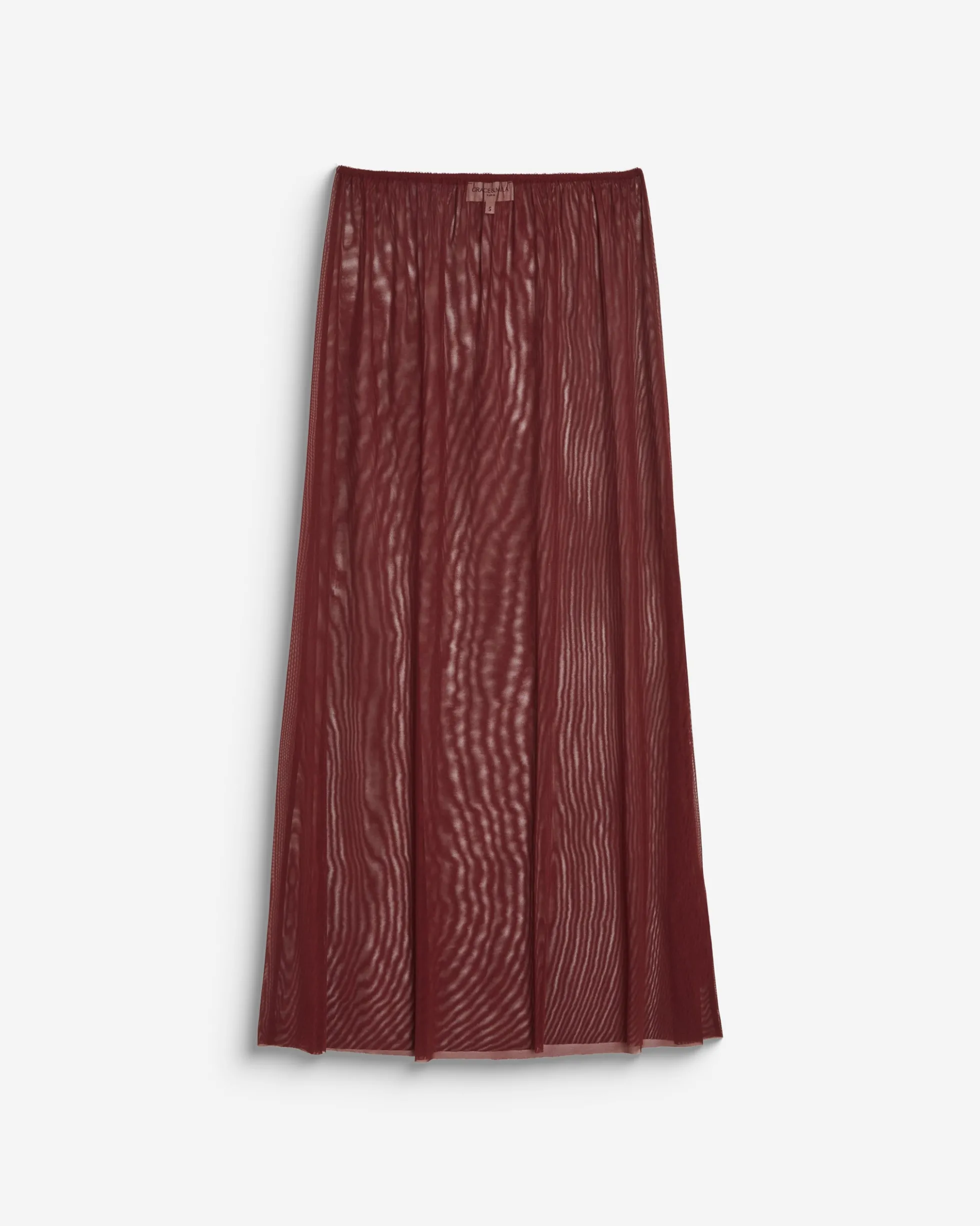 Jupe plissée longue en mousseline cherry Baila