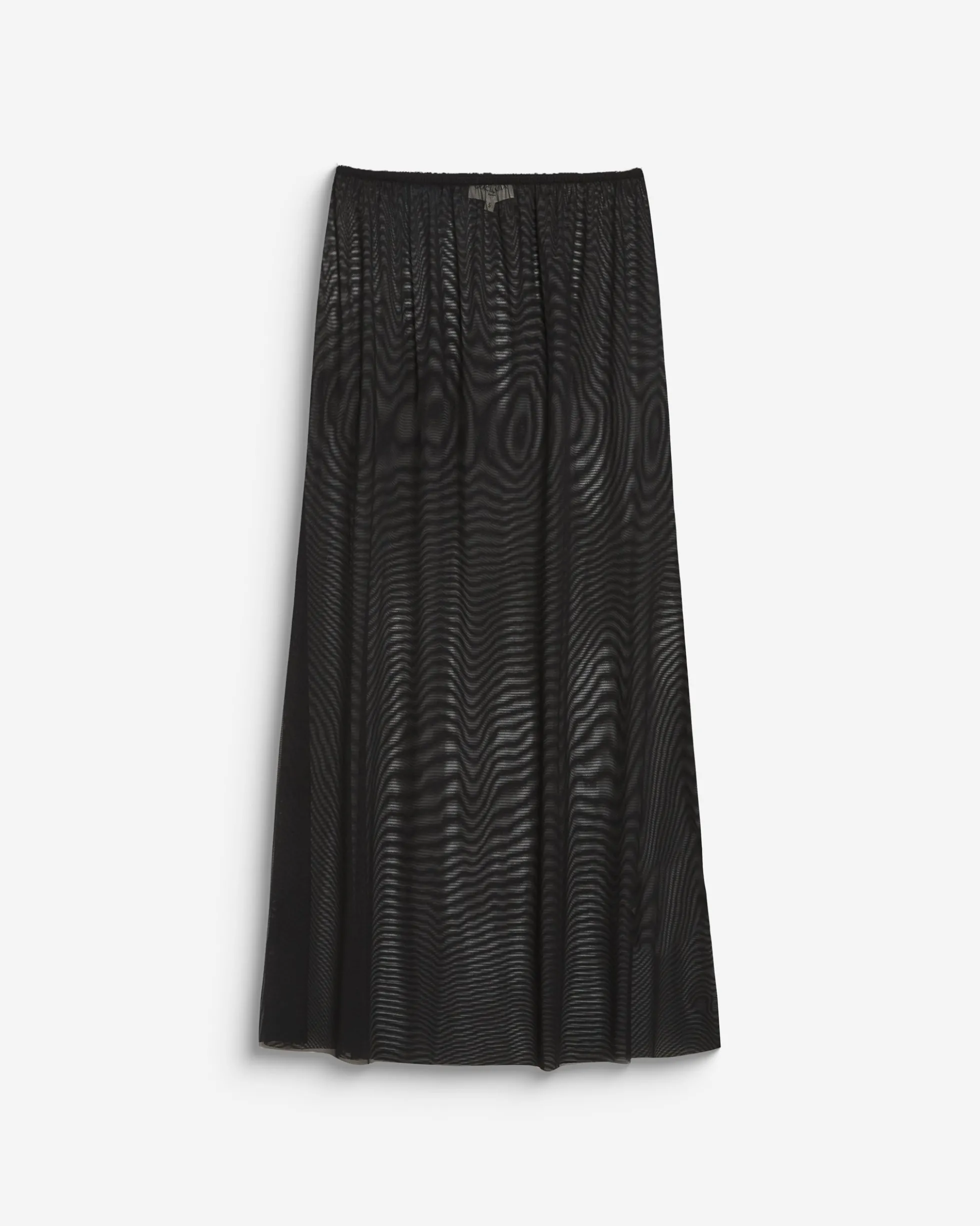 Jupe plissée longue en mousseline noir Baila