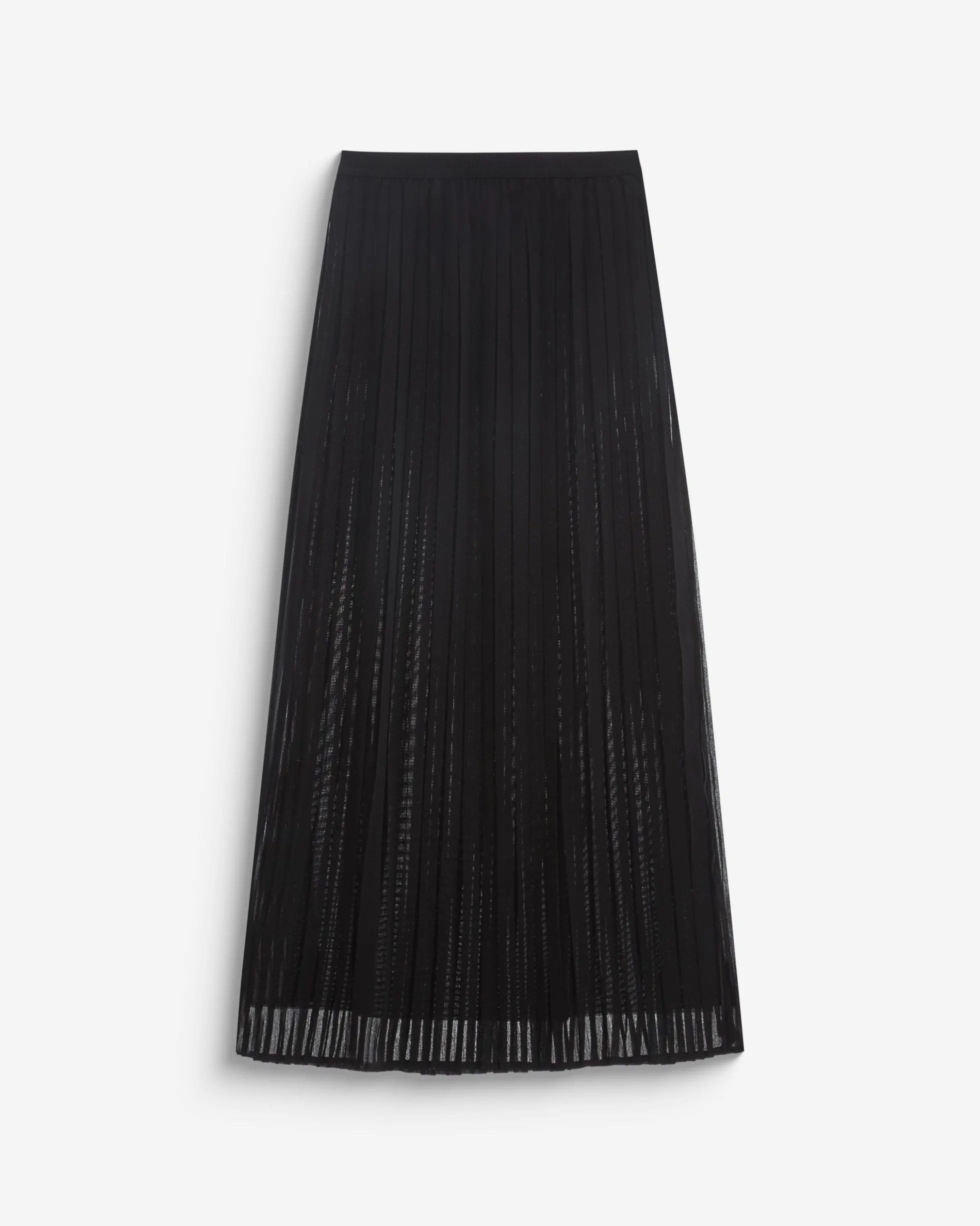 Jupe plissée longue en mousseline noir Baila