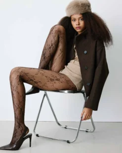 Manteau court col cheminée en laine mélangée chocolat Blanca