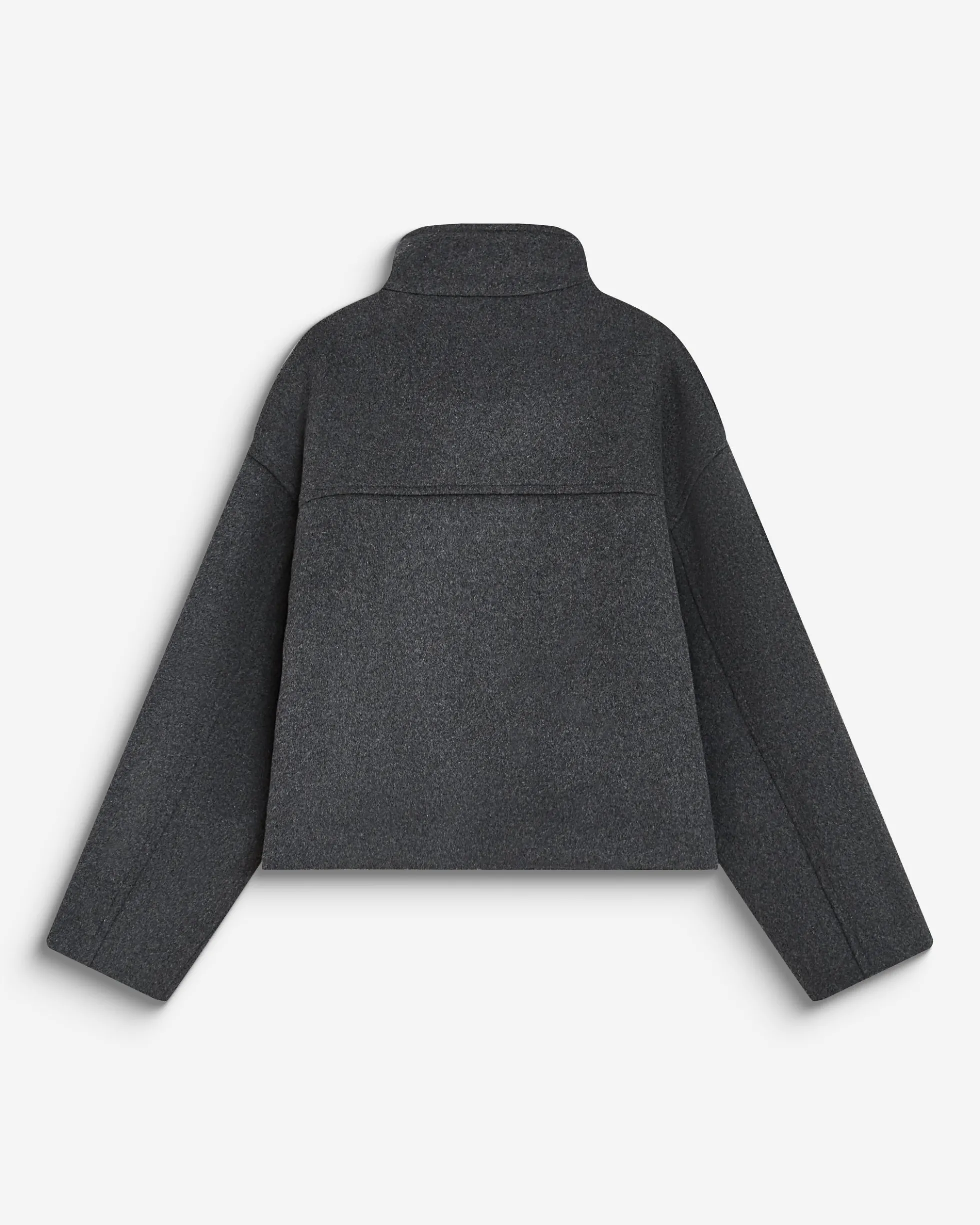 Manteau court col cheminée en laine mélangée anthracite Blanca
