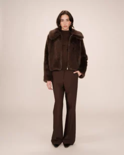Manteau fausse fourrure chocolat Shonna
