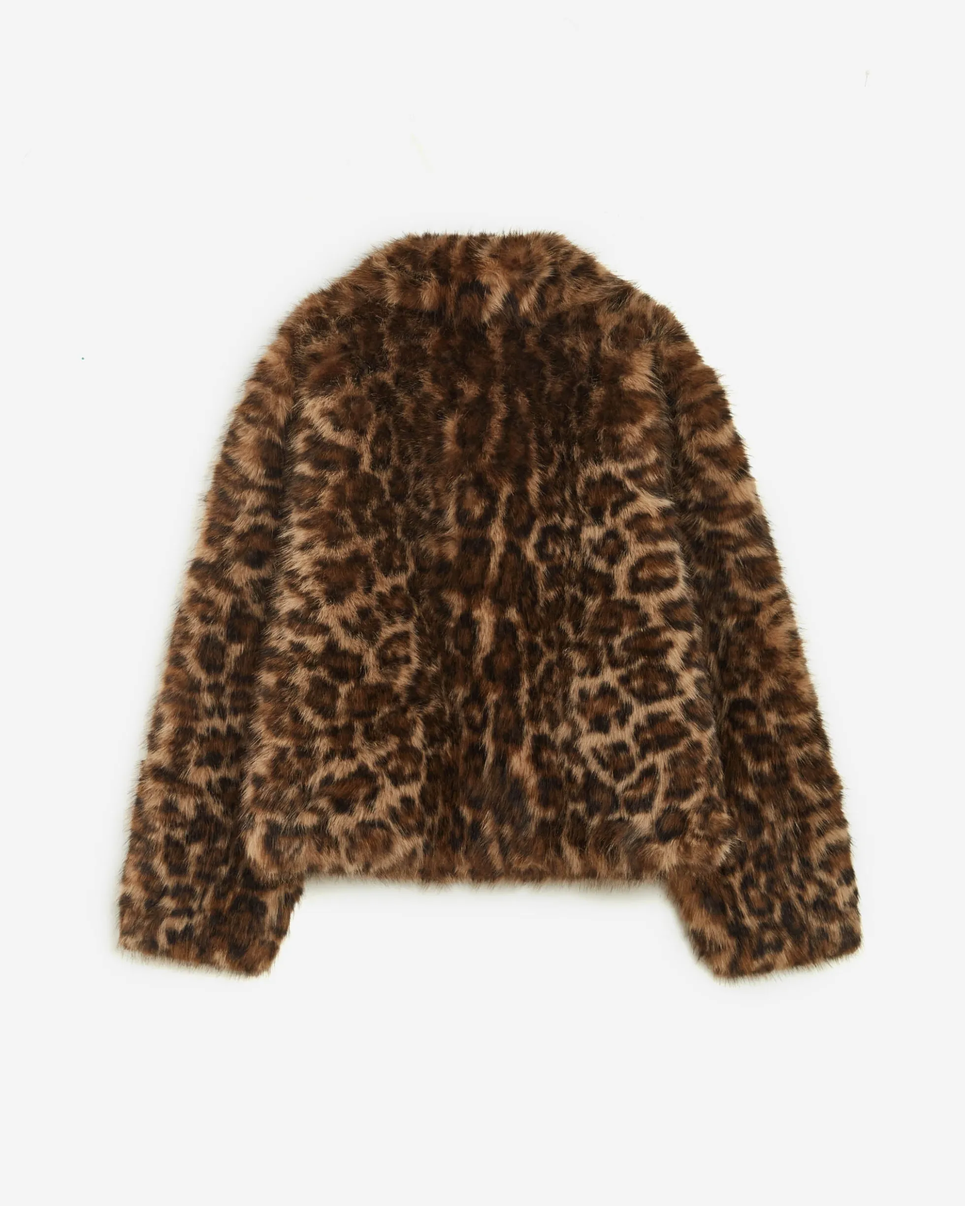 Manteau fausse fourrure court à motif leo Alva
