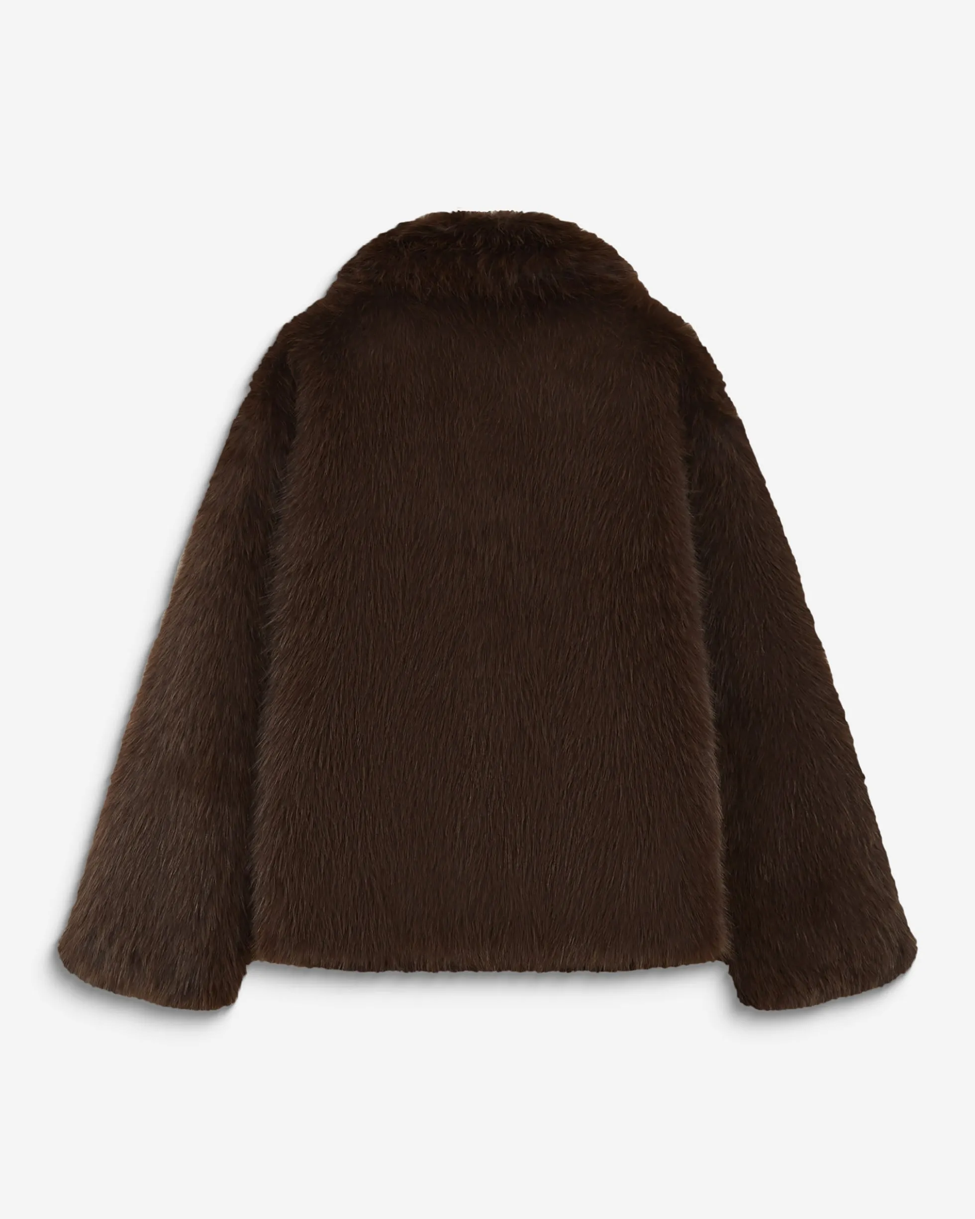 Manteau fausse fourrure croisé chocolat Amy