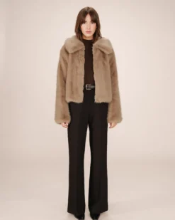 Manteau fausse fourrure greige Shonna