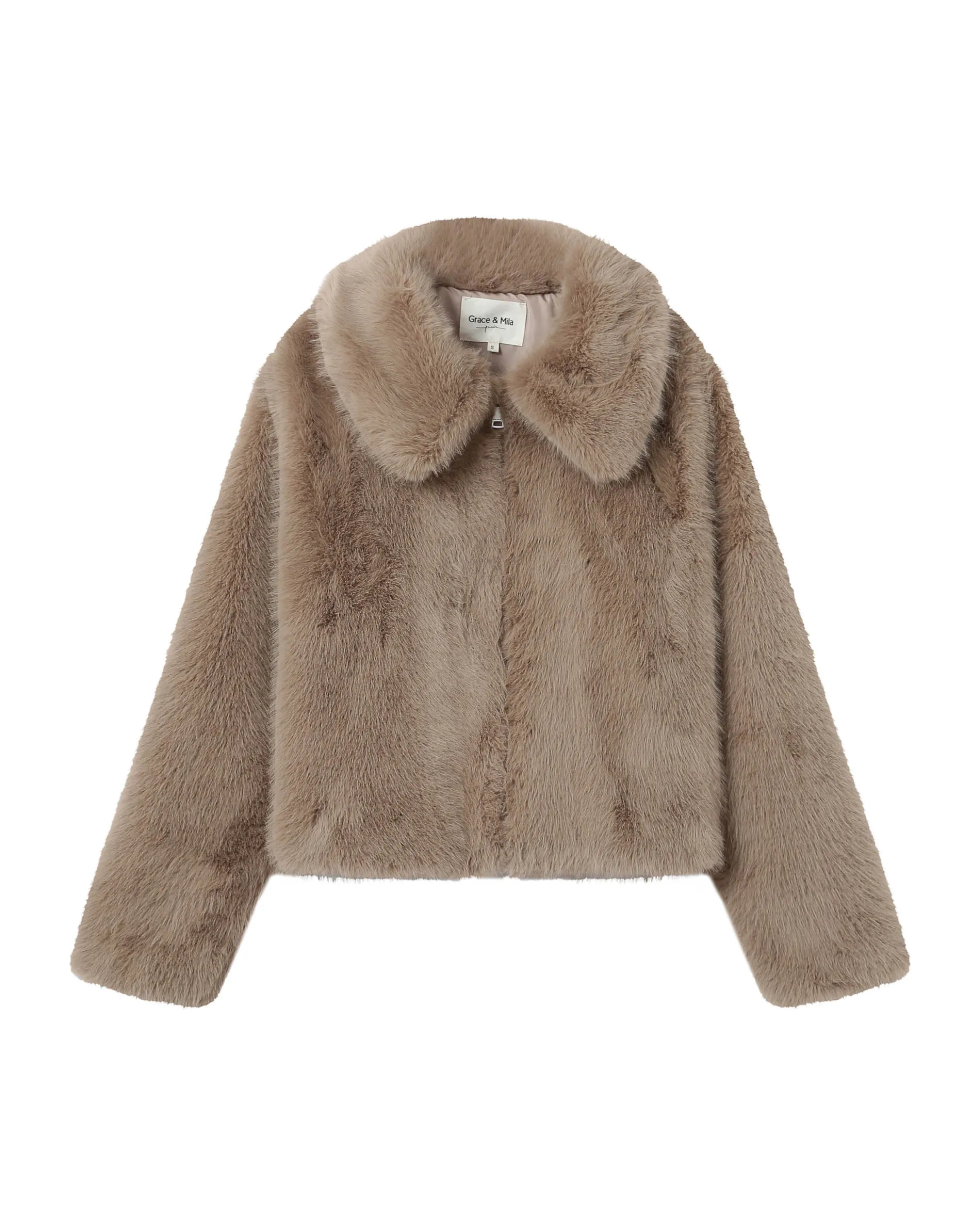 Manteau fausse fourrure greige Shonna