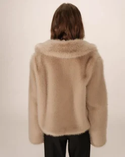 Manteau fausse fourrure greige Shonna