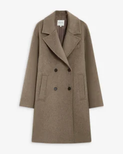 Manteau long croisé en laine mélangée grege Alois