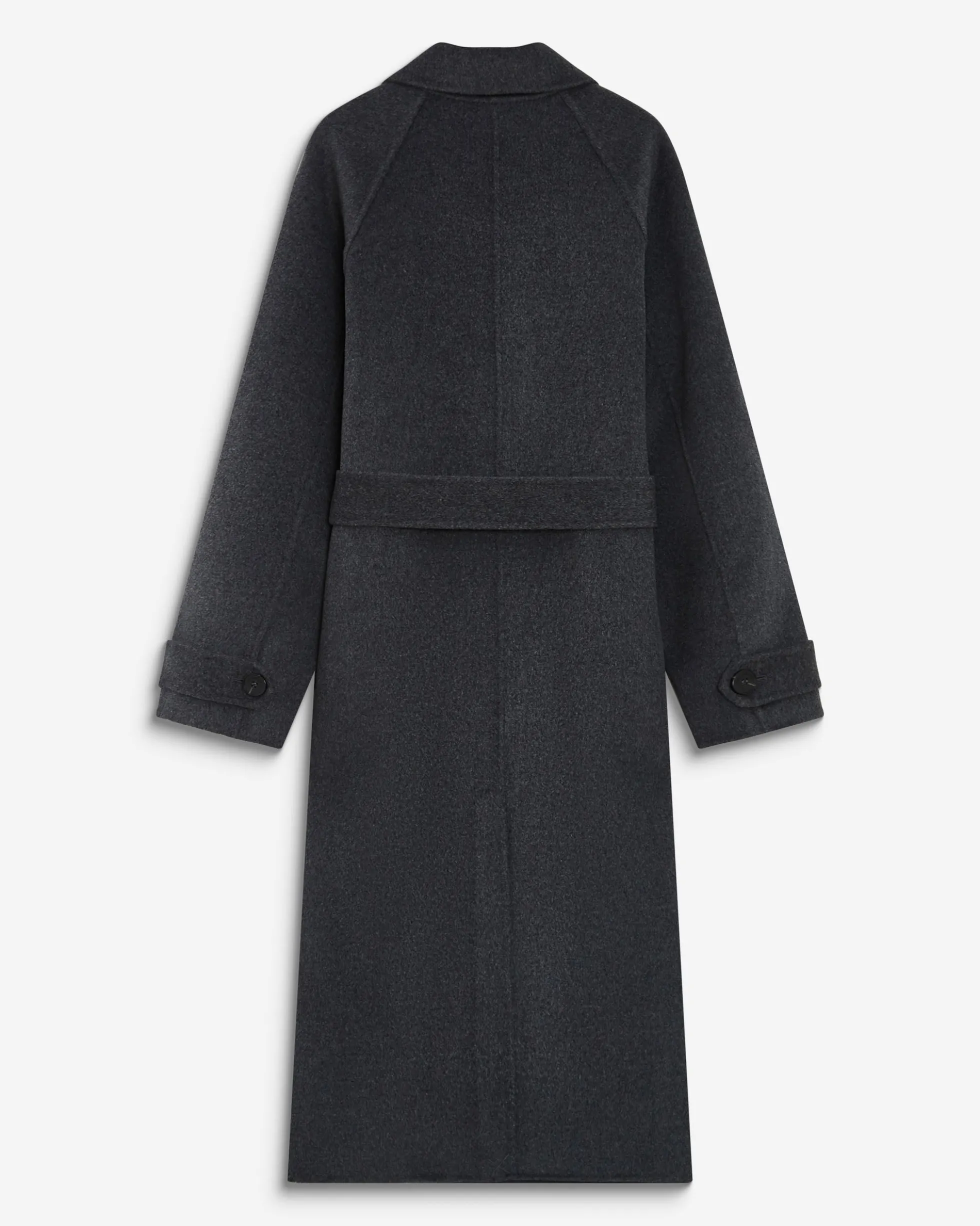 Manteau long en laine mélangée ceinturé anthracite Adam