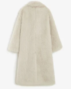 Manteau long oversize en fausse fourrure grege Alara