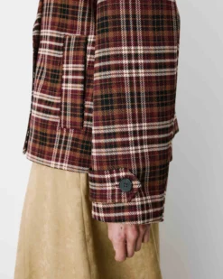 Manteau oversize croisé à carreaux cherry Ayme