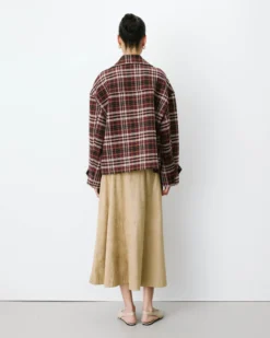 Manteau oversize croisé à carreaux cherry Ayme
