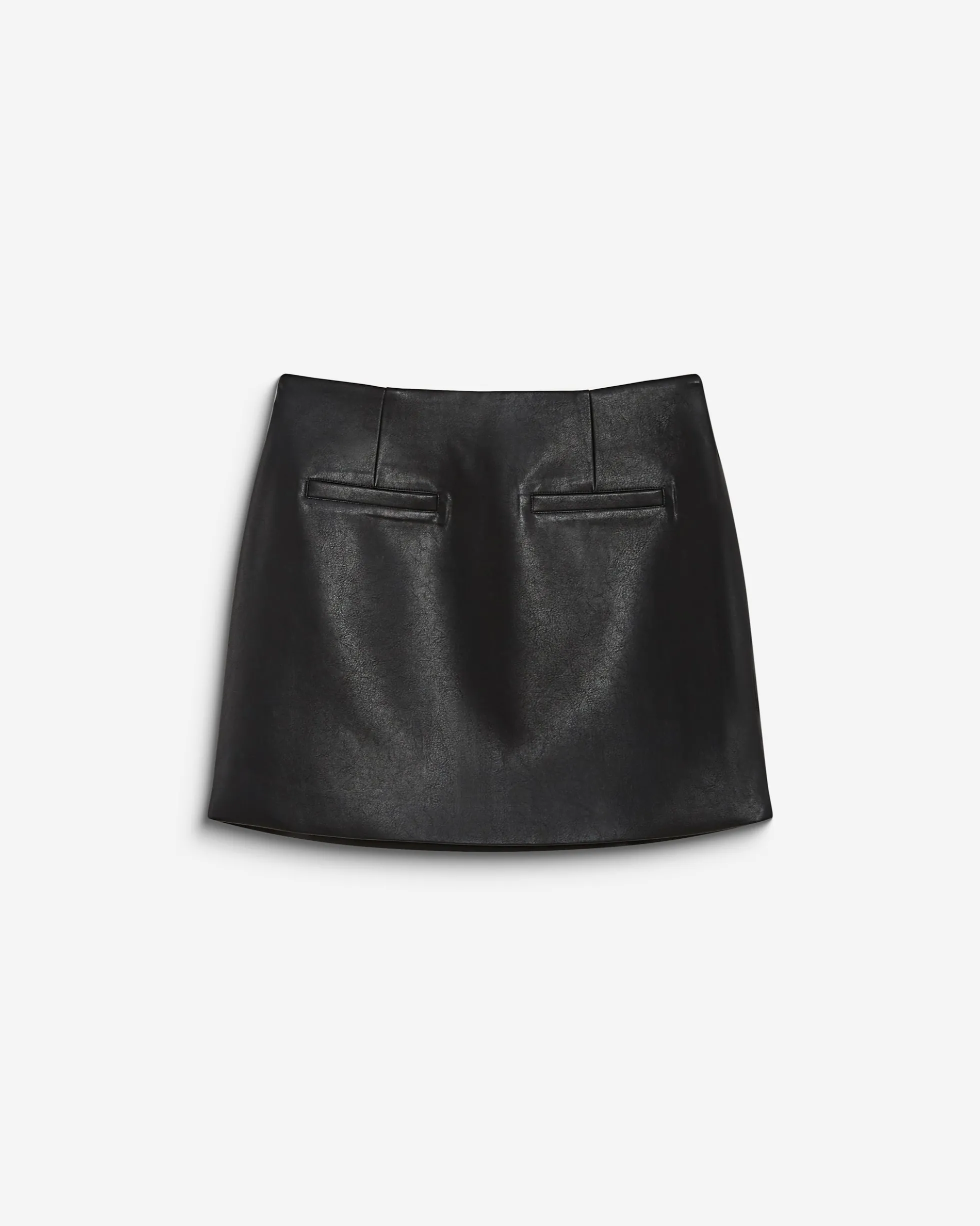 Mini-jupe en similicuir lisse noir Betty