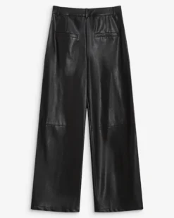 Pantalon barrel similicuir noir Alfie