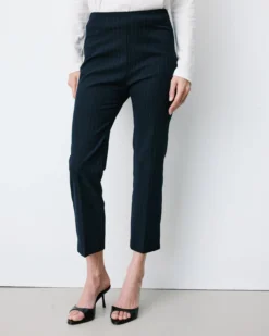 Pantalon capri ajusté à rayures marine Adrian