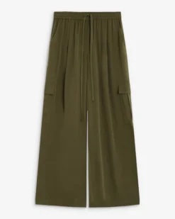 Pantalon cargo oversize taille haute kaki Anvar