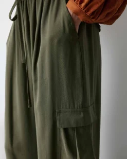 Pantalon cargo oversize taille haute kaki Anvar