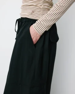 Pantalon cargo oversize taille haute noir Anvar