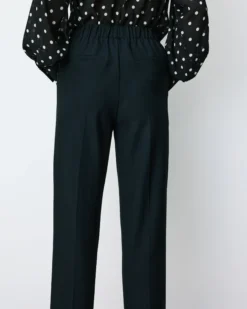 Pantalon cigarette court taille haute marine Armstrong
