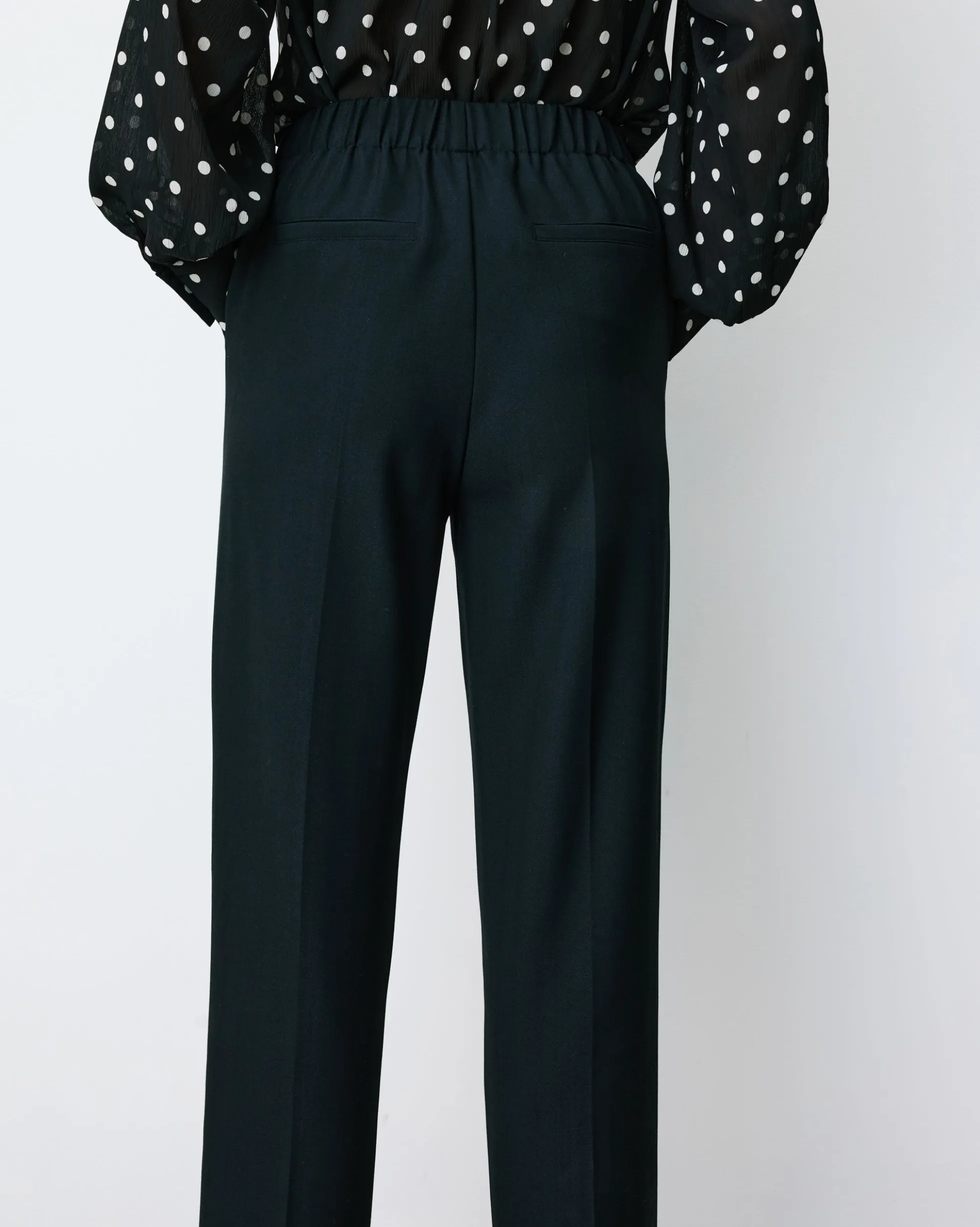 Pantalon cigarette court taille haute marine Armstrong