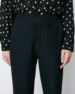 Pantalon cigarette court taille haute marine Armstrong