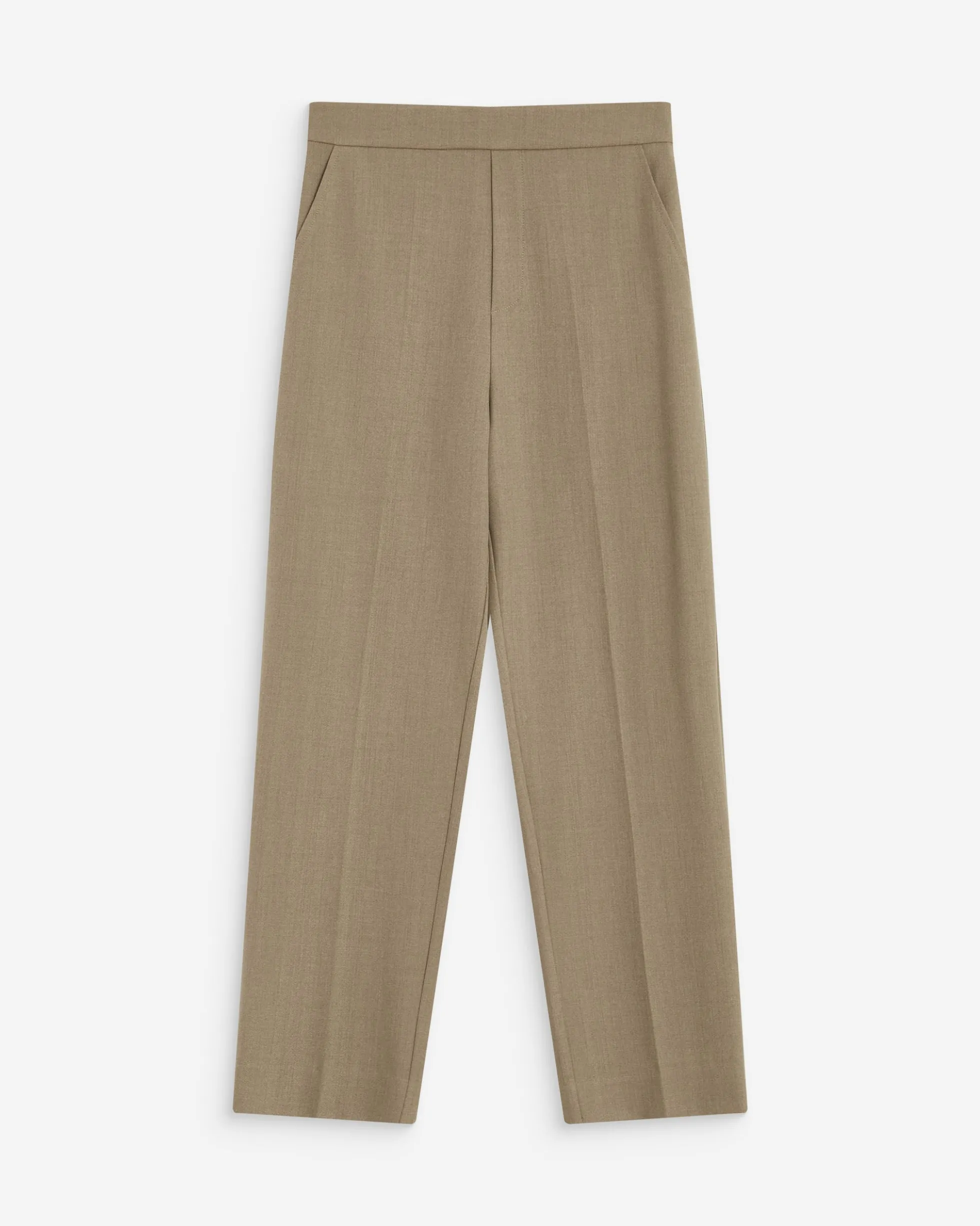 Pantalon cigarette court taille haute beige Armstrong