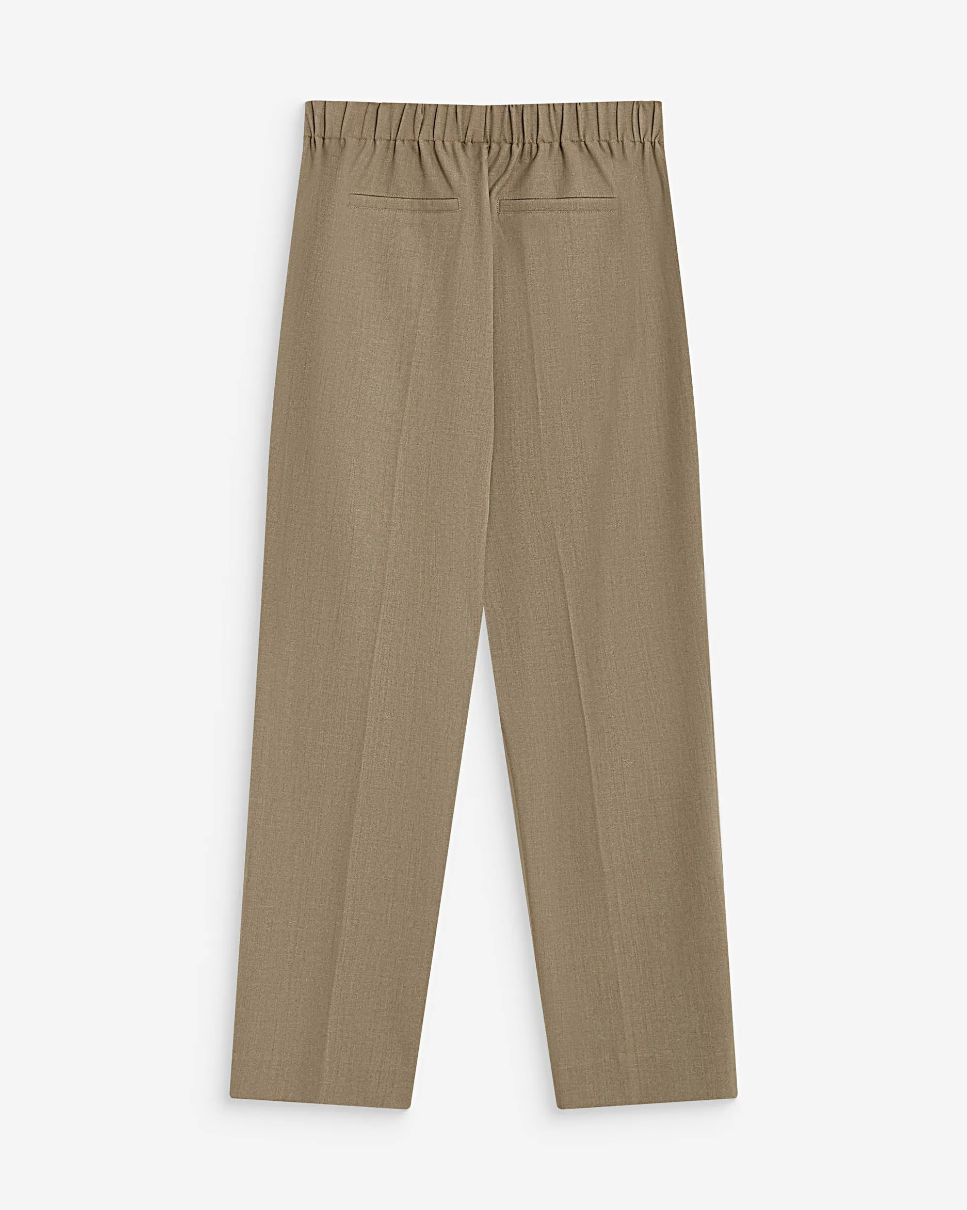 Pantalon cigarette court taille haute beige Armstrong