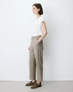 Pantalon cigarette court taille haute beige Armstrong