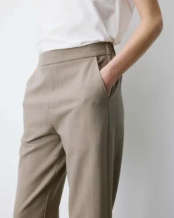 Pantalon cigarette court taille haute beige Armstrong