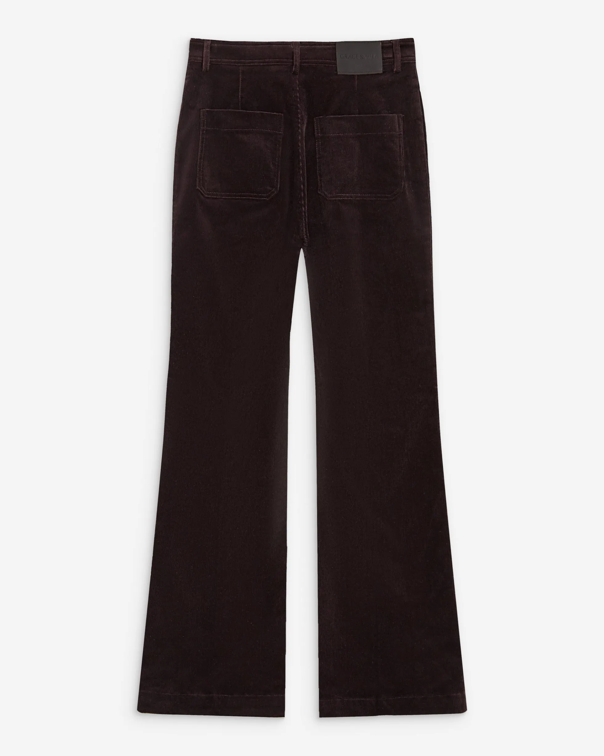 Pantalon droit velours côtelé aubergine Alban